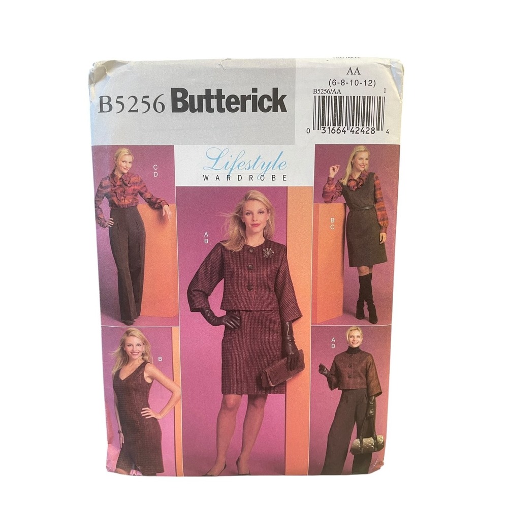 Butterick B5256 Misses Jacket Dress Blouse Pants Size 6-12 Vintage